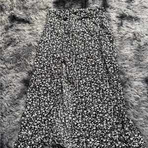 Floral Black and White Skirt